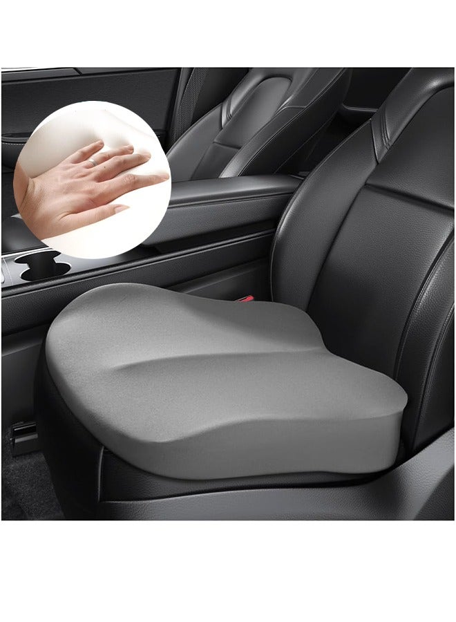 Car Seat Cushion Car Pillow Memory Foam Car Seat Cushion Pad Heightening Car Truck Seat Cushion for Long Time Driving Lumbar Support Pillow Sciatica Pain Relief Chair Cushion Comfortable Coccyx Cushion for Home Office Chair Car Seat Wheelchair Grey - Image 1